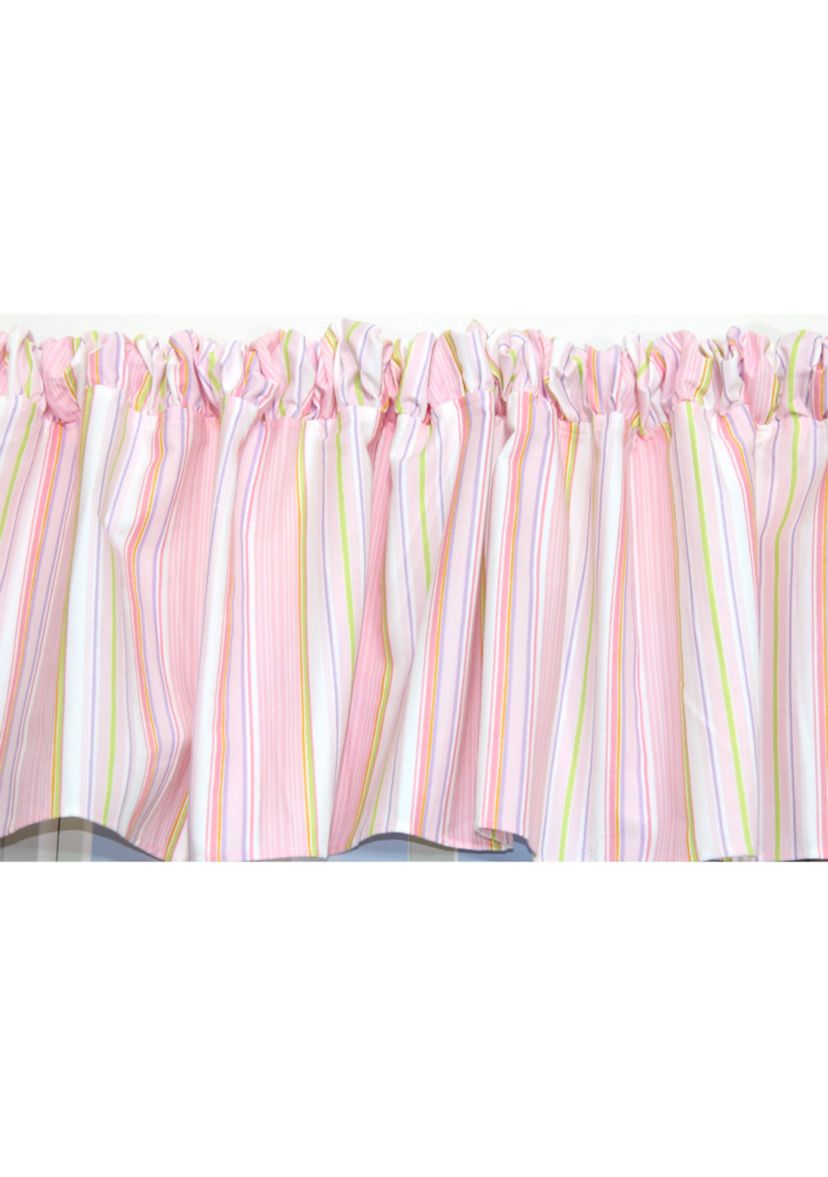 Baby Girls Nursery Pink Stripe Window Valance