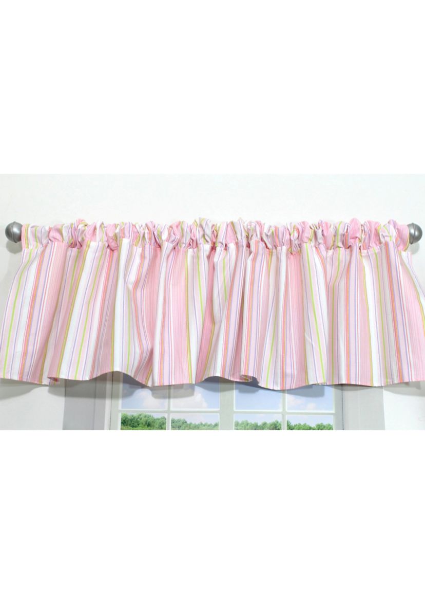 Baby Girls Nursery Pink Stripe Window Valance