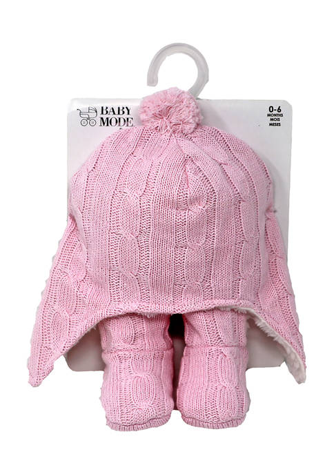 Baby Mode Signature Baby Girls Cable Knit Fleece