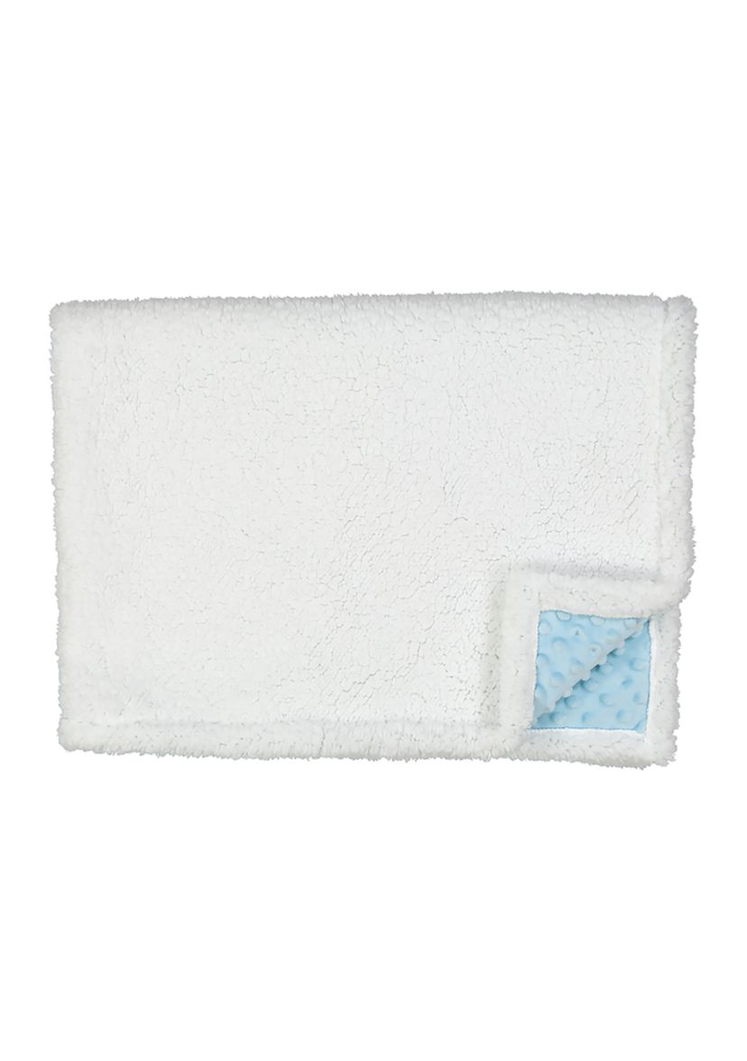 Baby Boys Popcorn Mink Sherpa Blanket, Blue
