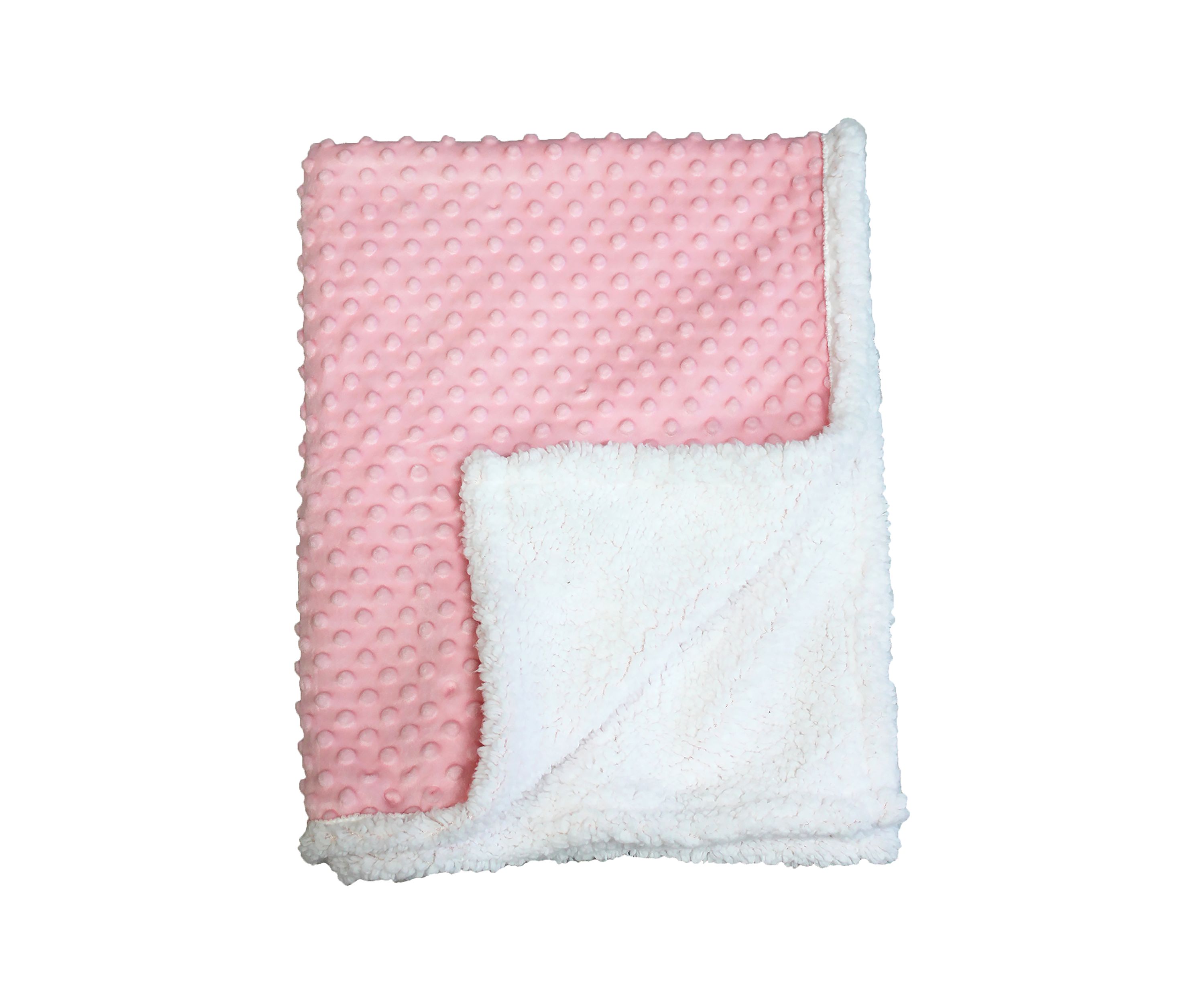 Baby Girls Popcorn Mink Sherpa Blanket, Pink