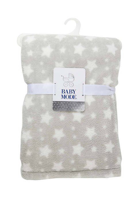 Baby Mode Baby Plush Stars Blanket, Gray