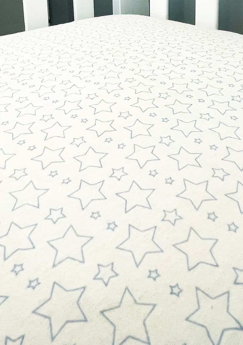 Baby Boys Flannel Star Crib Sheet - Blue