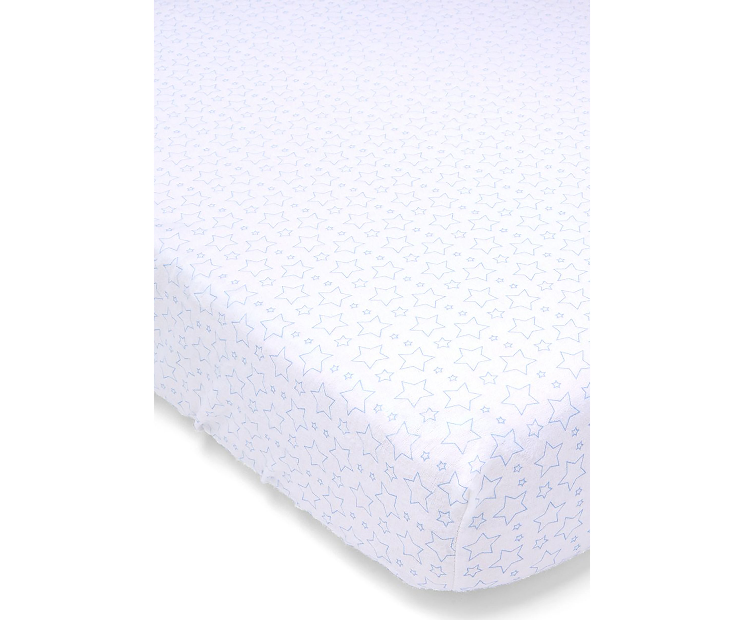 Baby Boys Flannel Star Crib Sheet - Blue