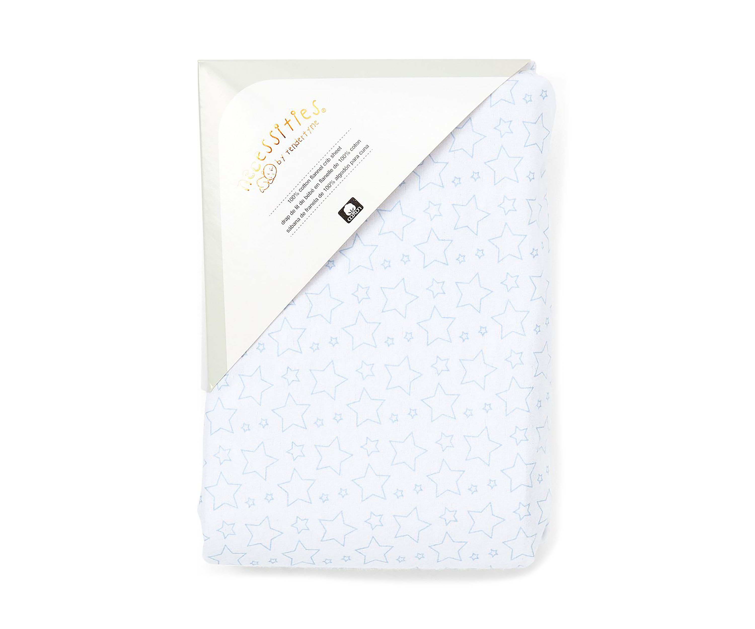 Baby Boys Flannel Star Crib Sheet - Blue