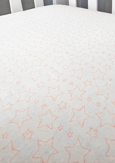 Baby Girls Flannel Star Crib Sheet - Pink