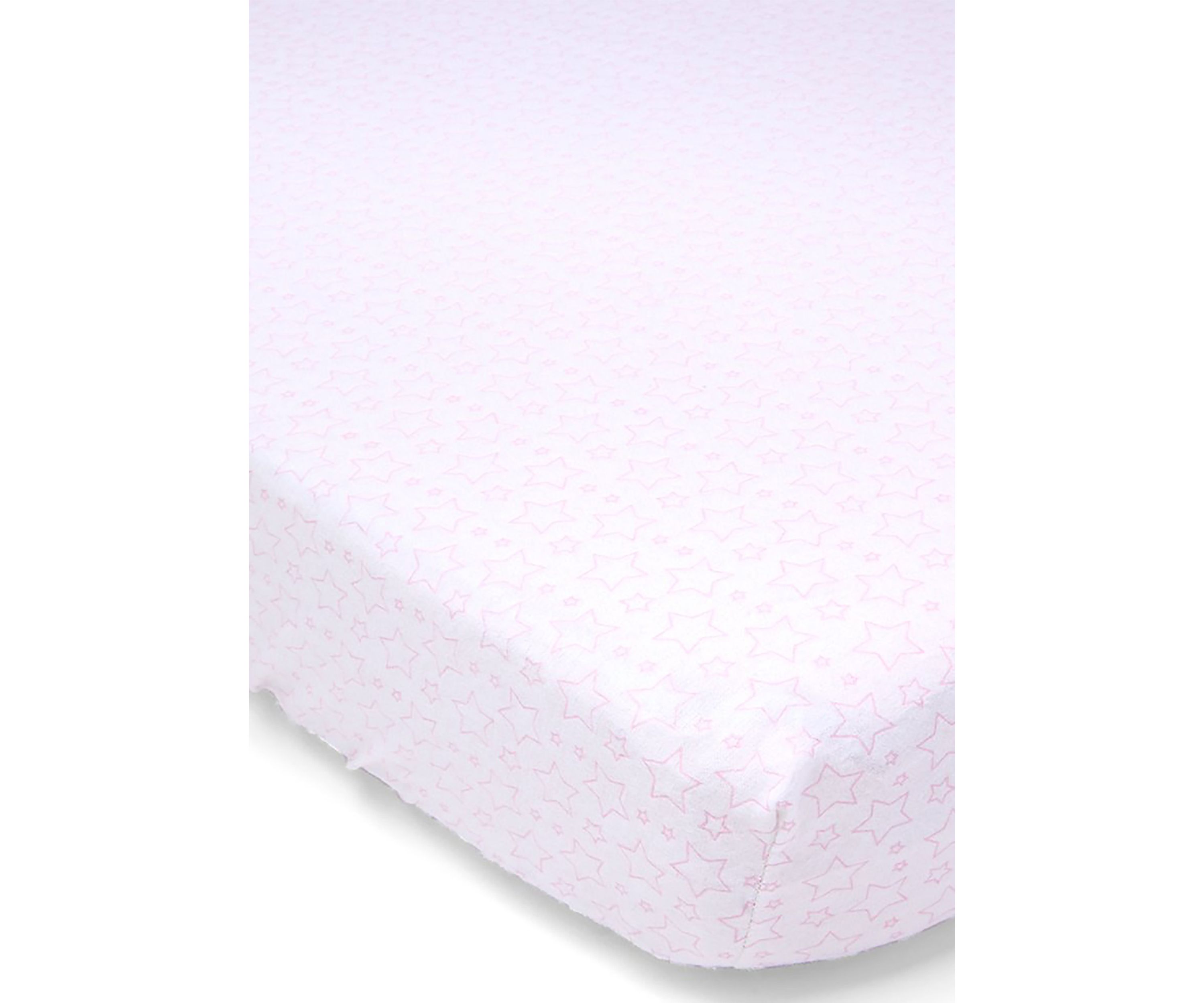 Baby Girls Flannel Star Crib Sheet - Pink