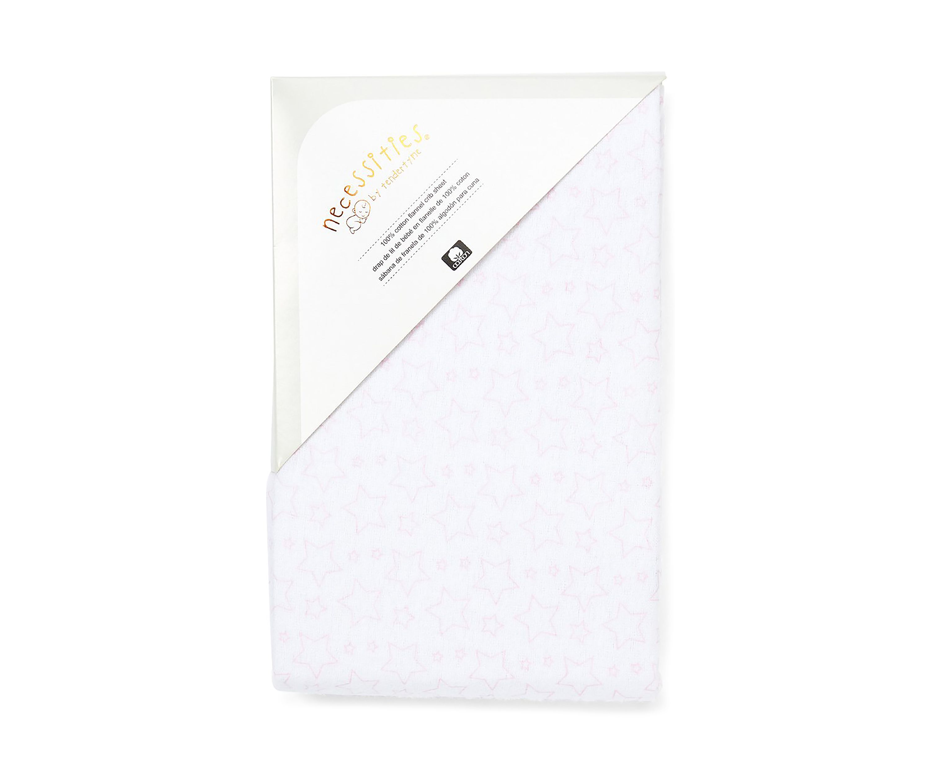 Baby Girls Flannel Star Crib Sheet - Pink