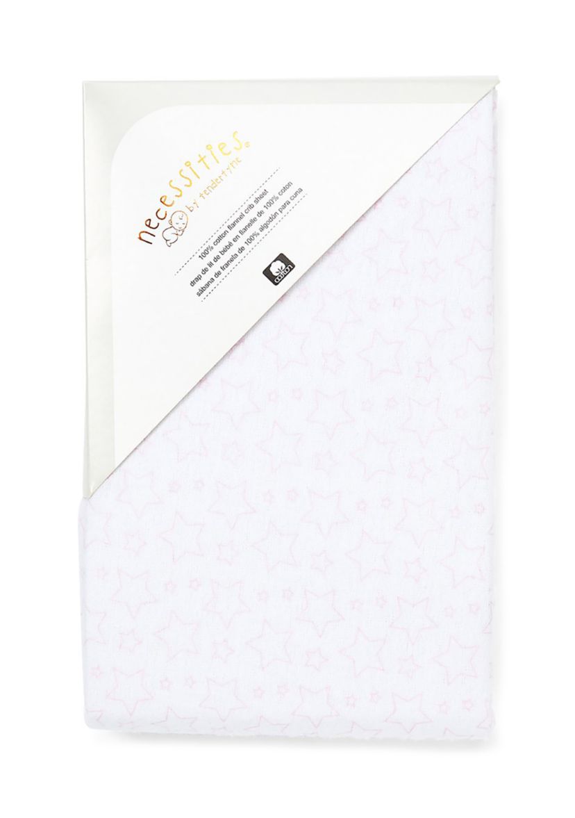Baby Girls Flannel Star Crib Sheet - Pink