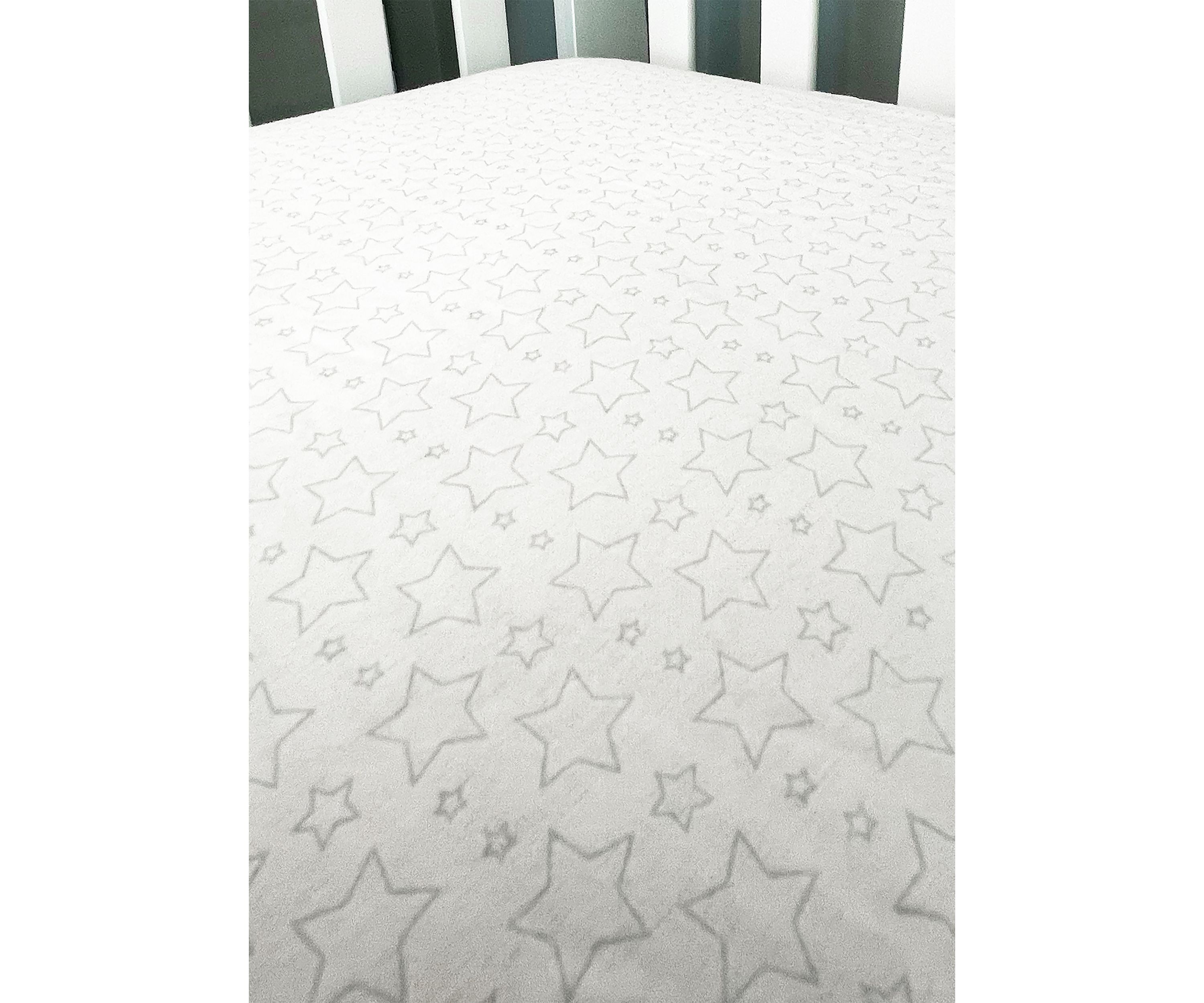 Baby Flannel Star Crib Sheet - Gray