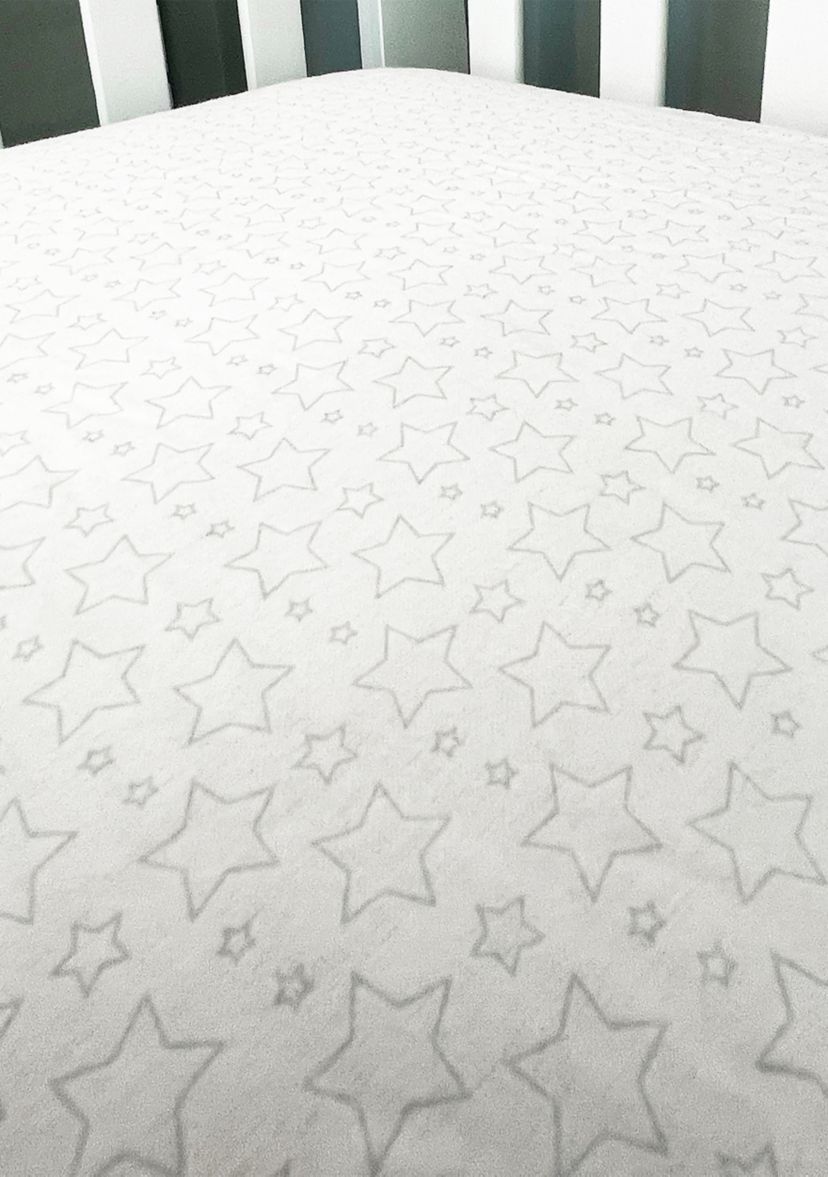 Baby Flannel Star Crib Sheet - Gray