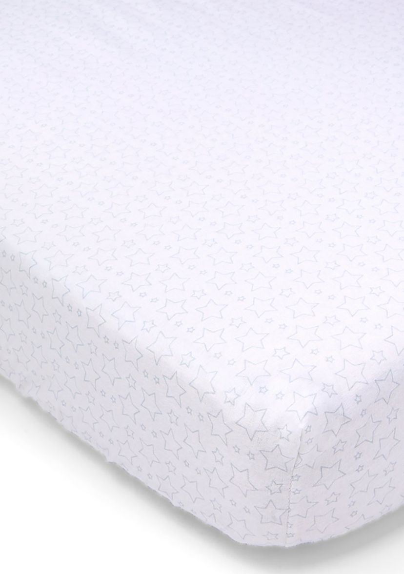 Baby Flannel Star Crib Sheet - Gray
