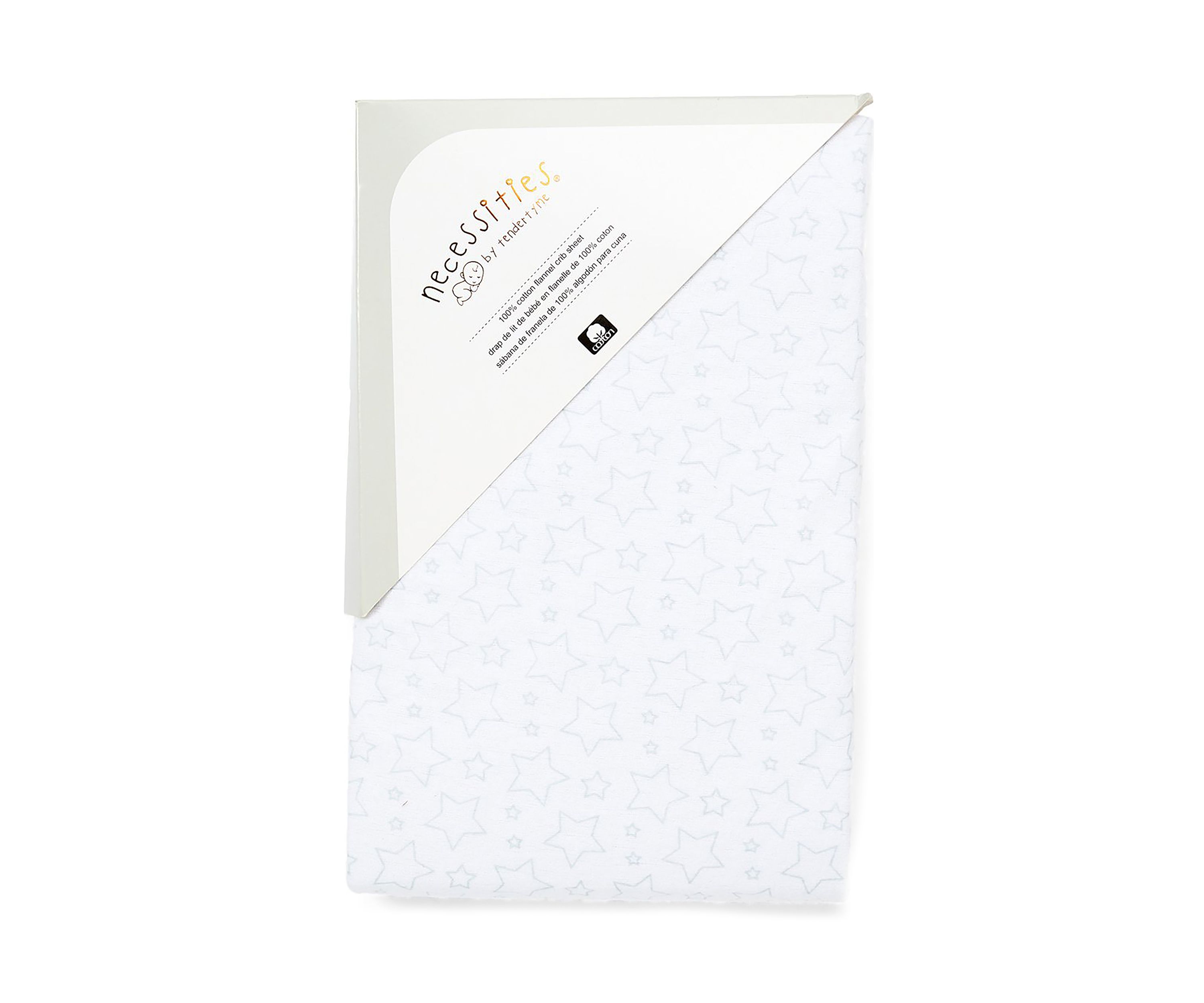 Baby Flannel Star Crib Sheet - Gray