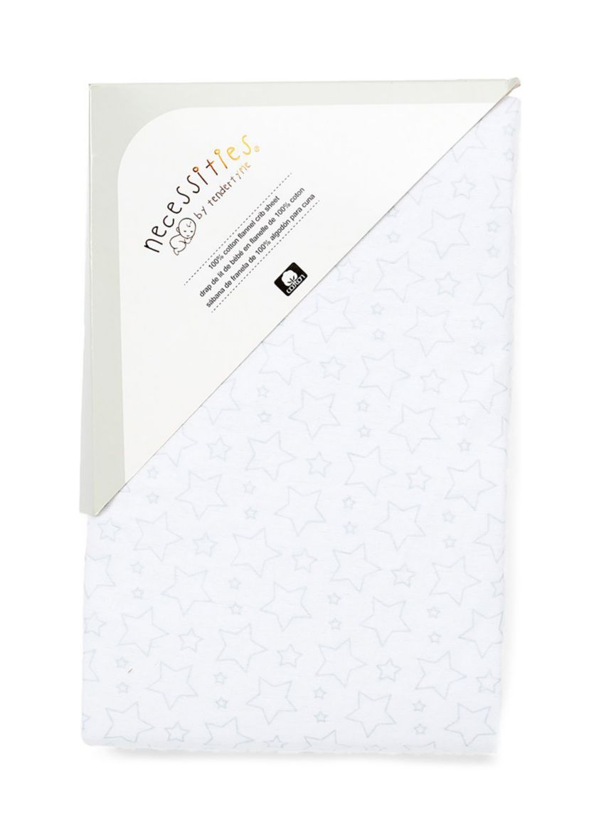 Baby Flannel Star Crib Sheet - Gray