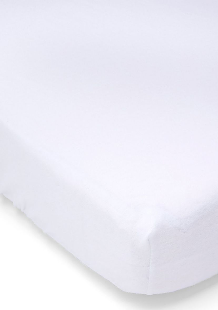 Baby Flannel Solid Crib Sheet - White