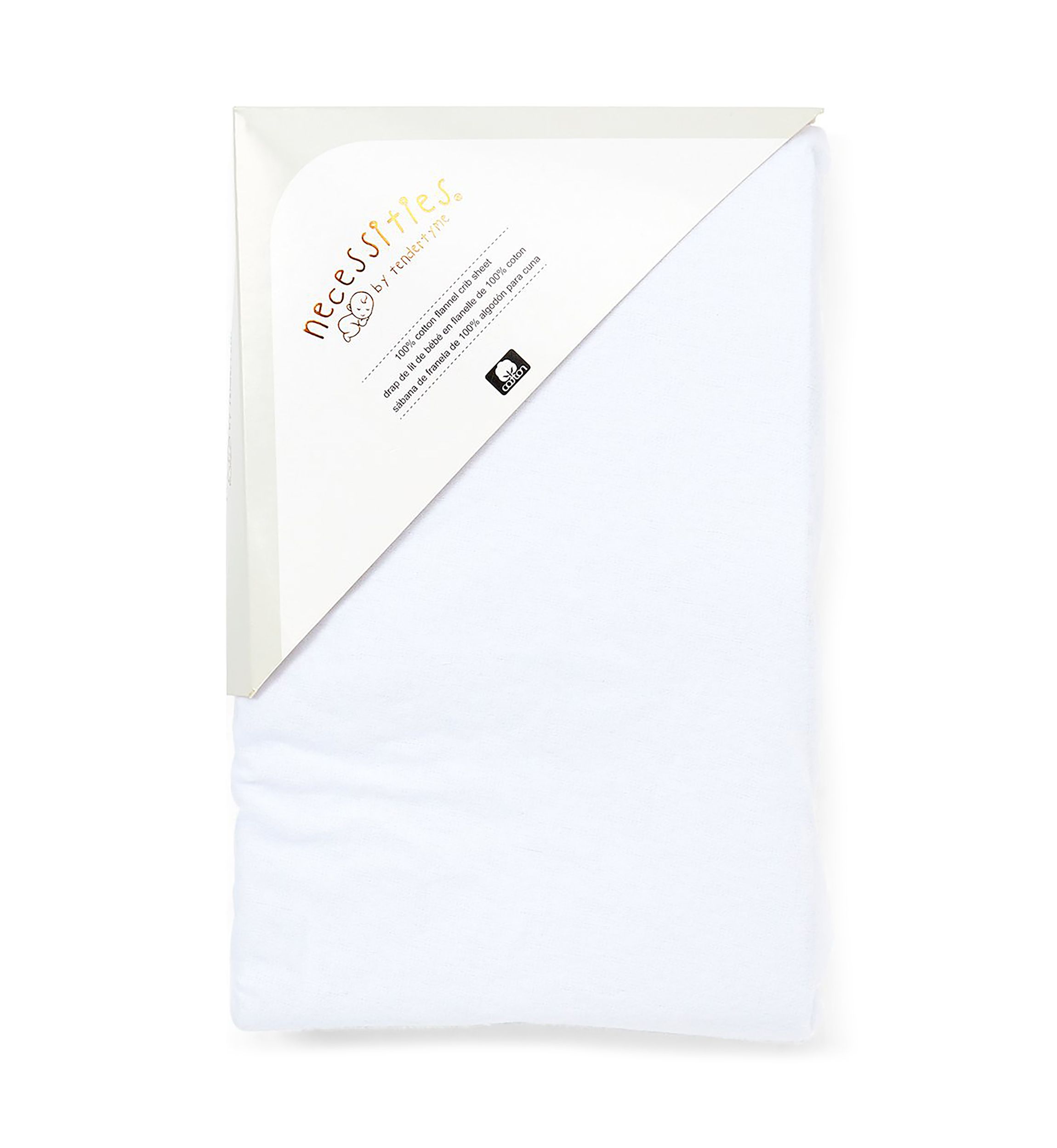 Baby Flannel Solid Crib Sheet - White