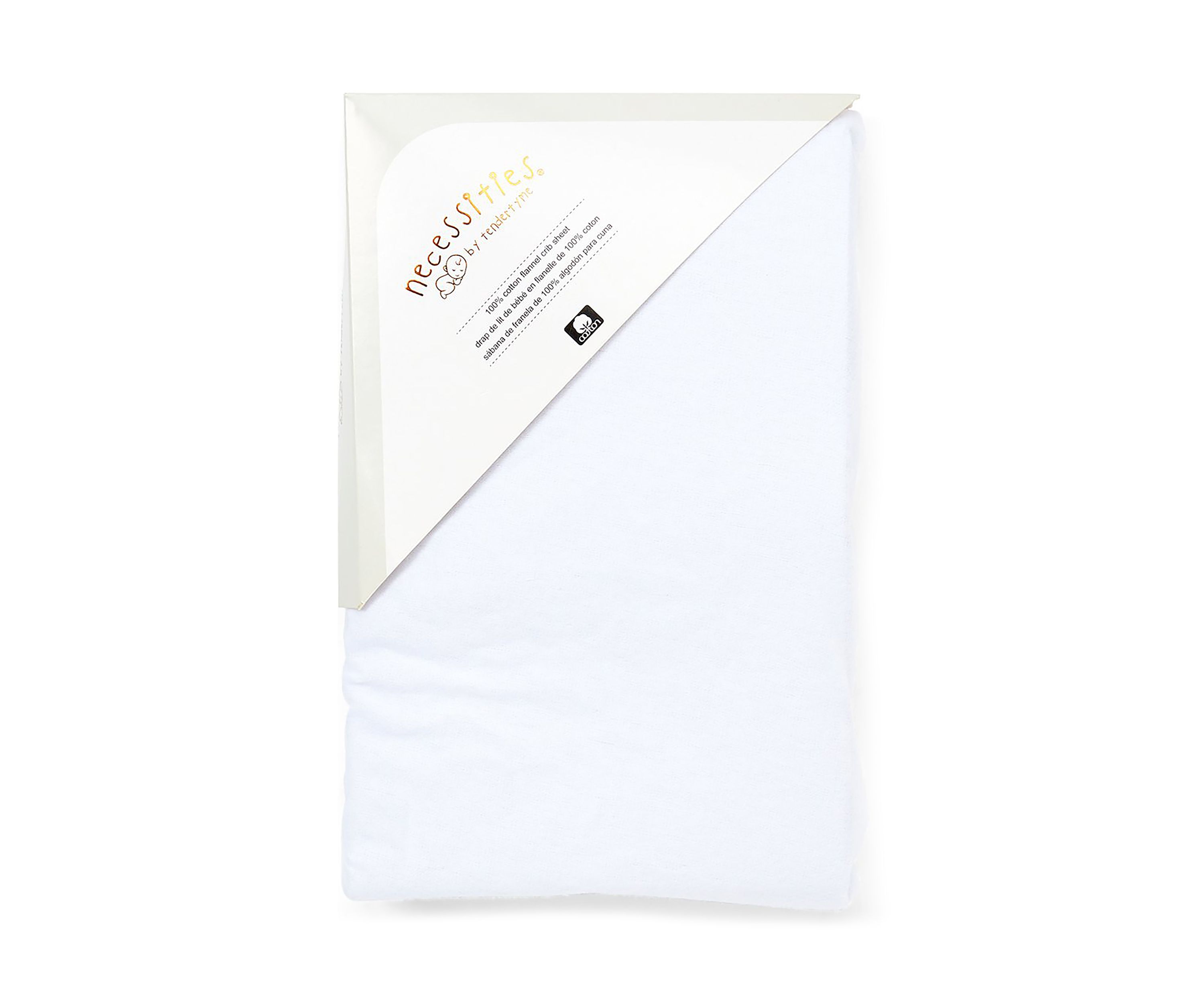 Baby Flannel Solid Crib Sheet - White
