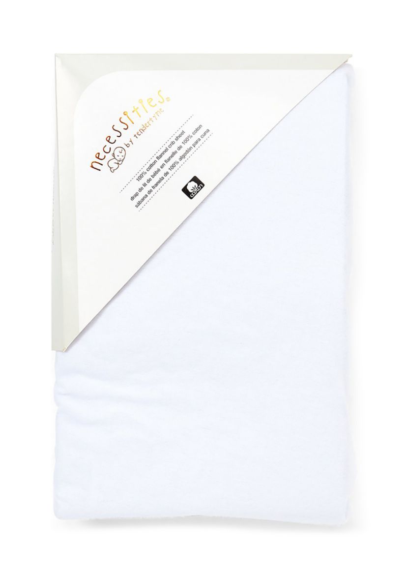 Baby Flannel Solid Crib Sheet - White