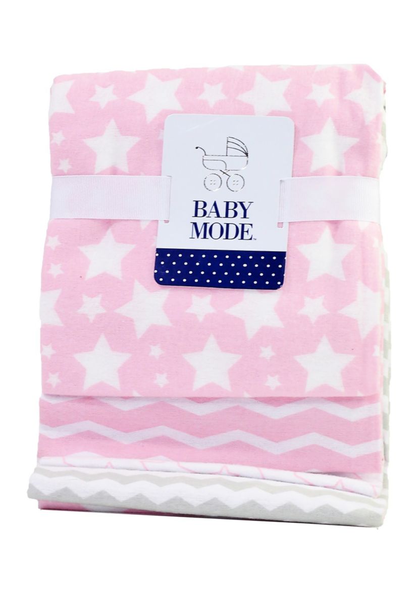 Baby Girls 4 Pack Stars Receiving Blankets