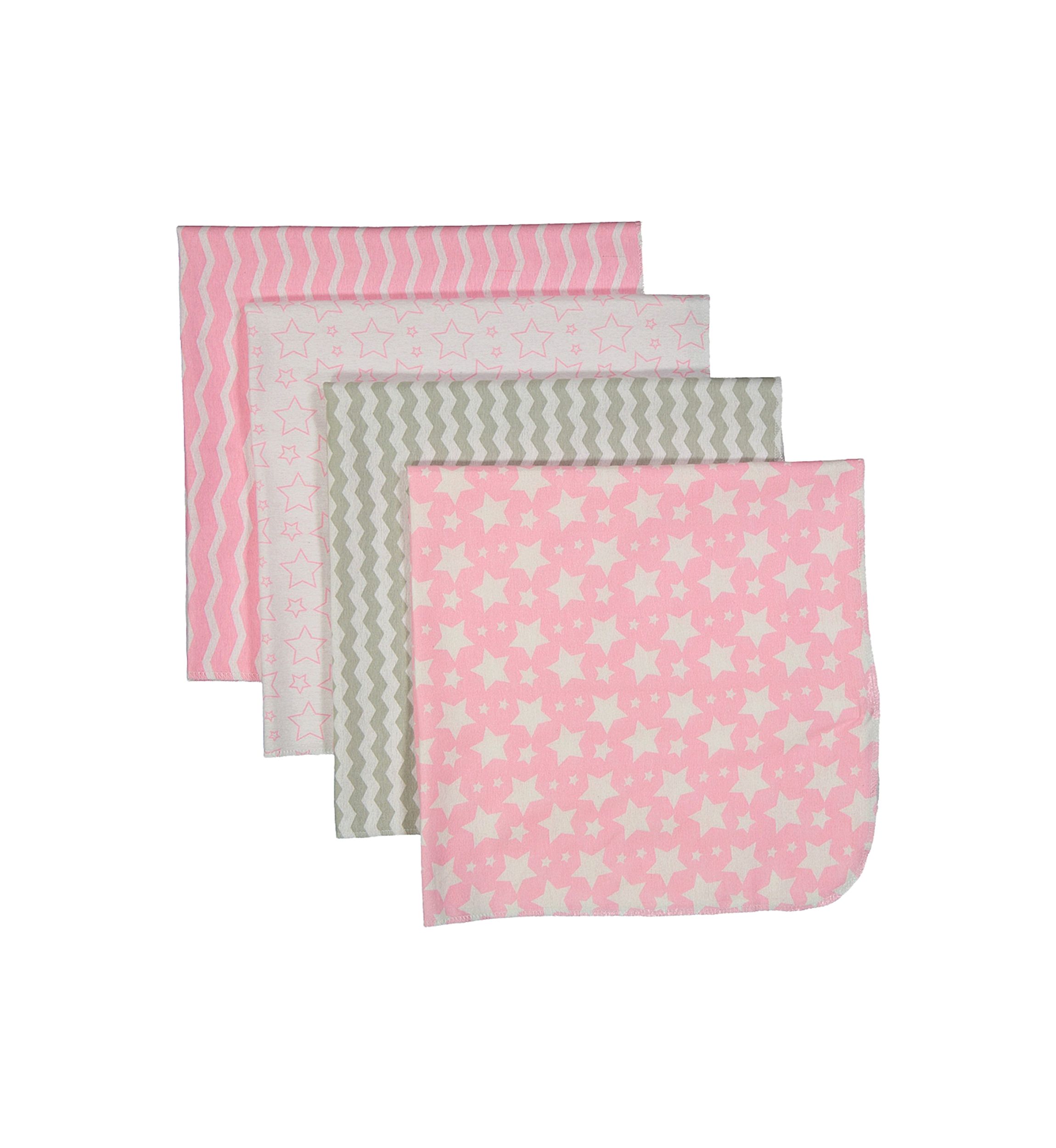 Baby Girls 4 Pack Stars Receiving Blankets