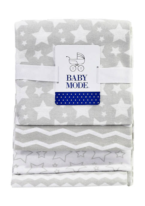 Baby 4 Pack Stars Receiving Blankets