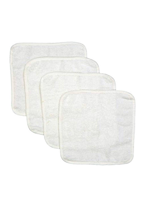 Baby Solid Bath Washcloth Set with Piping