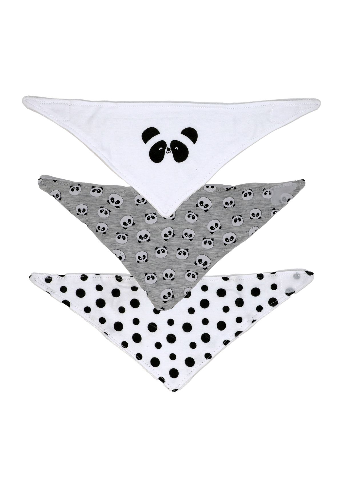 Baby Boys and Girls 3 Pack Bandana Baby Bibs, Panda