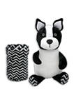 Baby Boys and Girls Plush Frenchie Dog with Blanket
