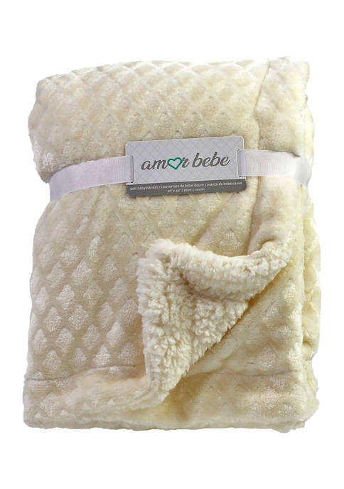 Baby Ivory Diamond Plush Sherpa Blanket