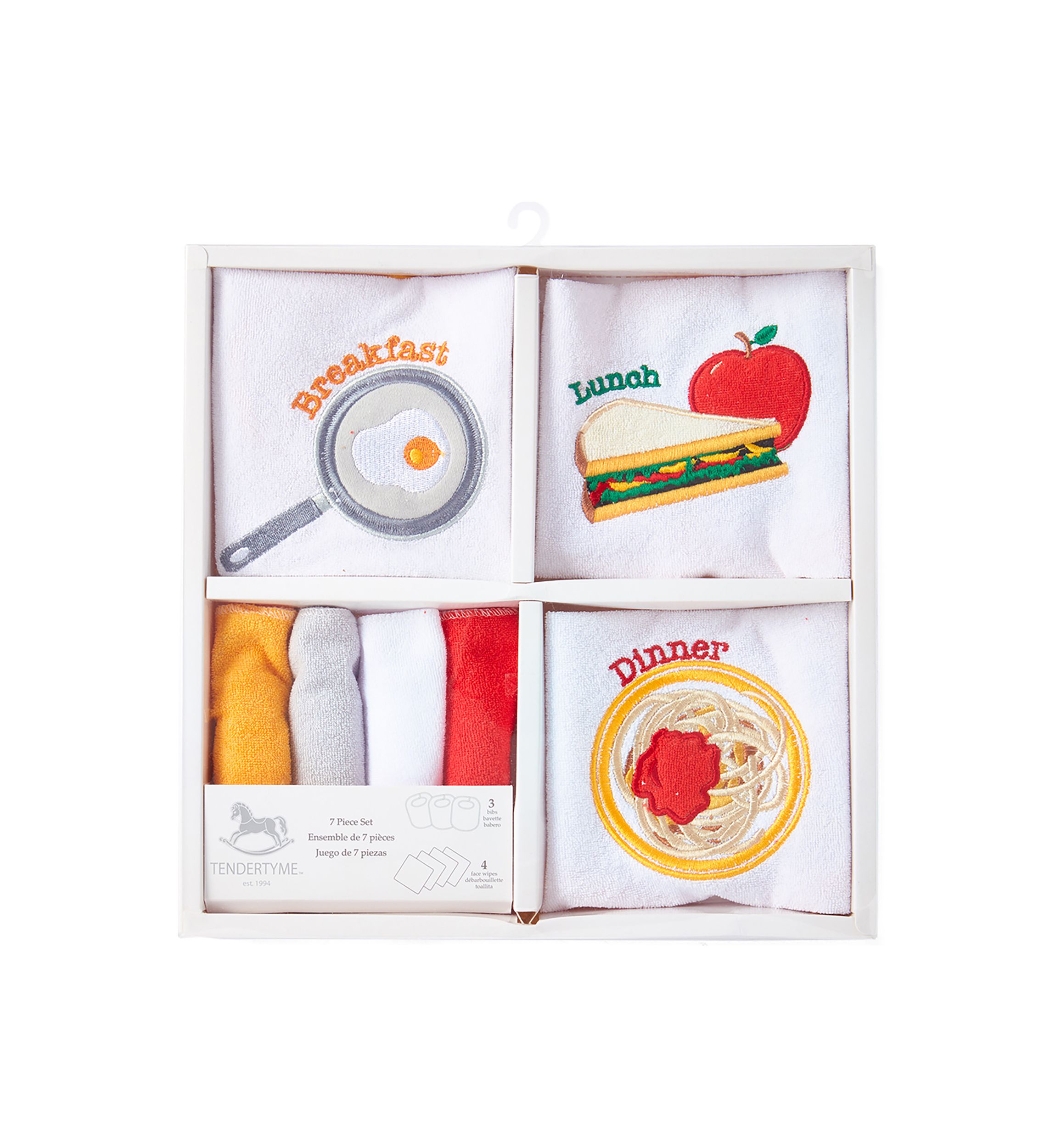 Baby 7 Piece Bib and Washcloth Meal Set