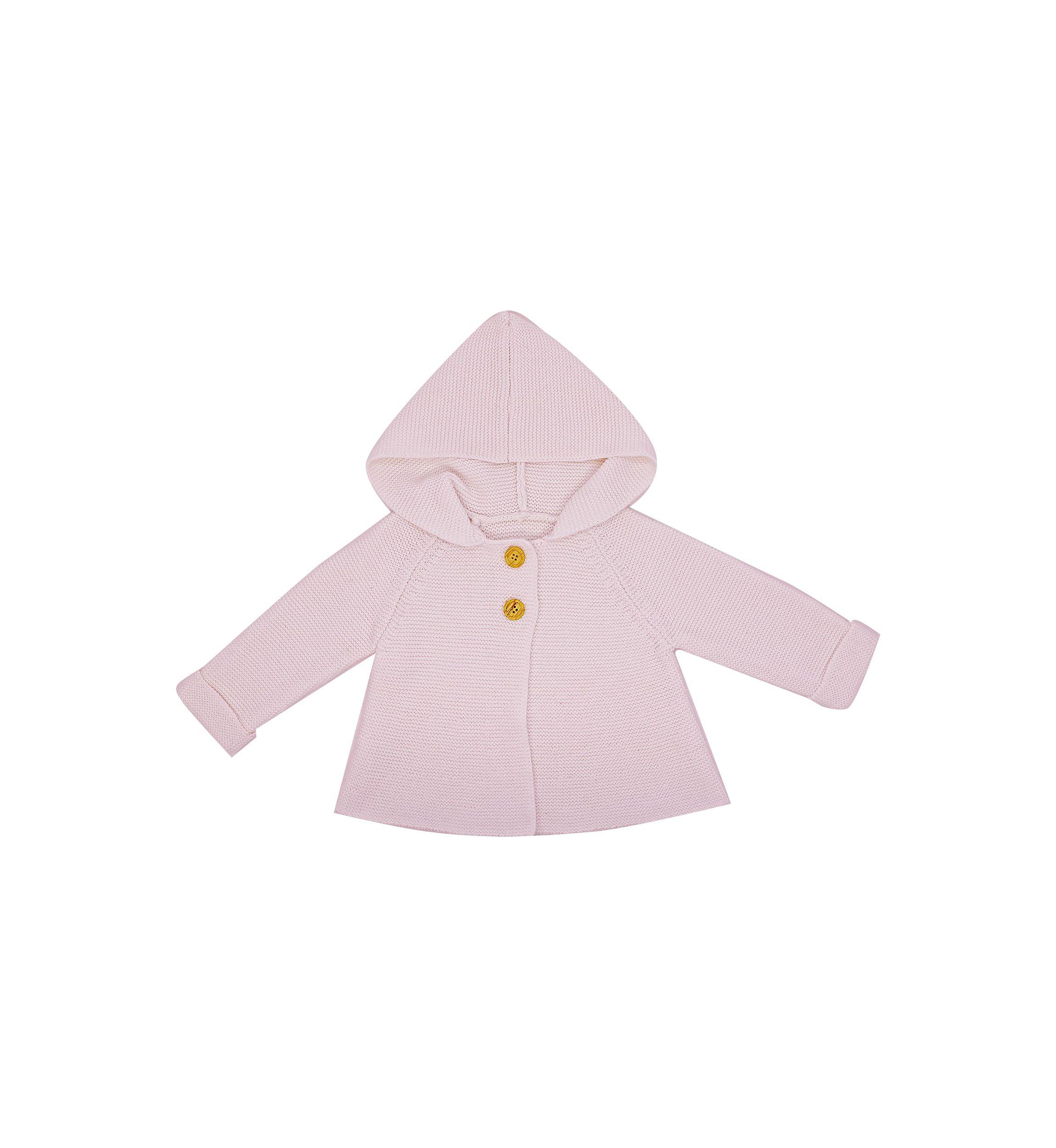 Baby Girls Hooded Sweater Coat, Pink