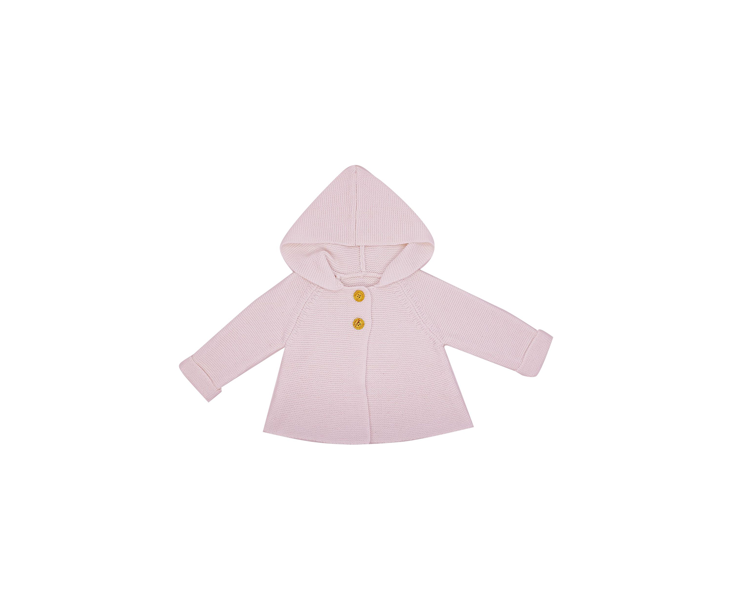Baby Girls Hooded Sweater Coat, Pink