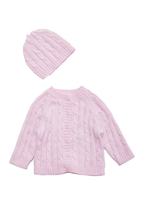 Baby Mode Signature Baby Girls Cable Knit Cardigan