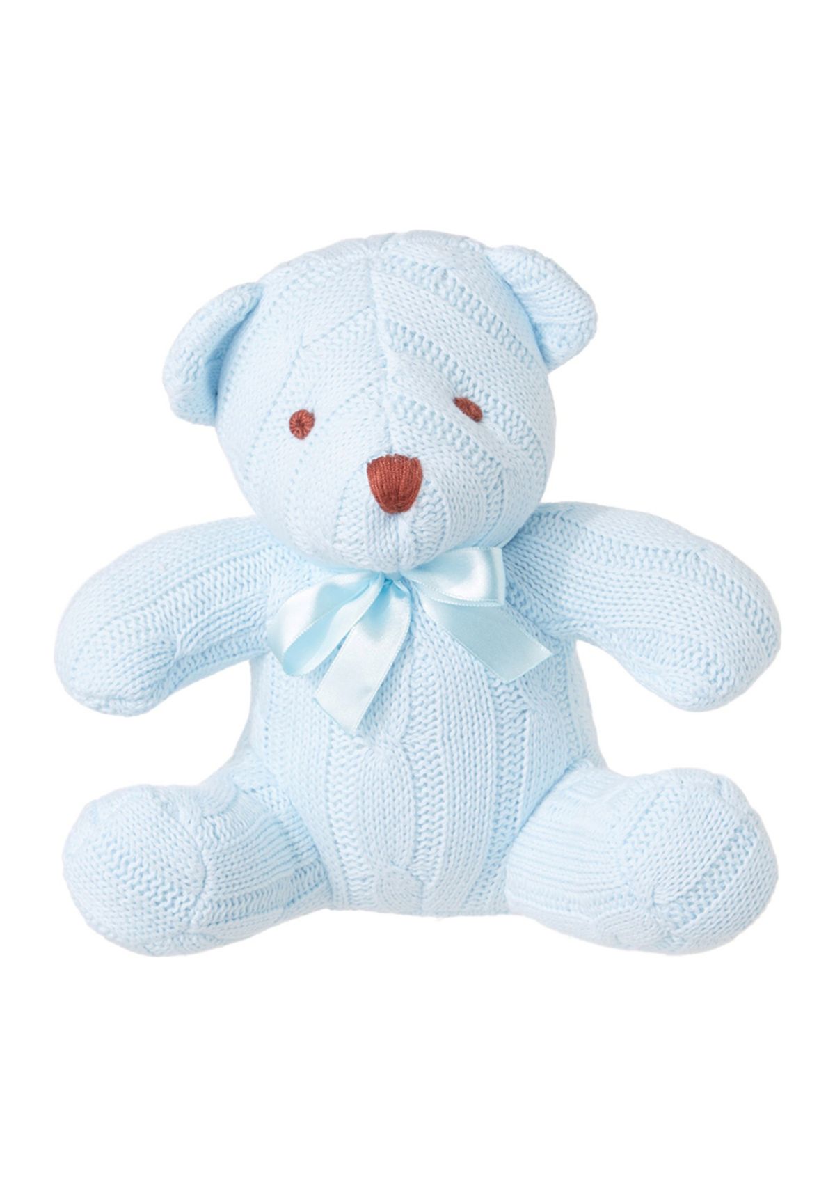 Baby Boys Blue Cable Knit Snuggle Bear
