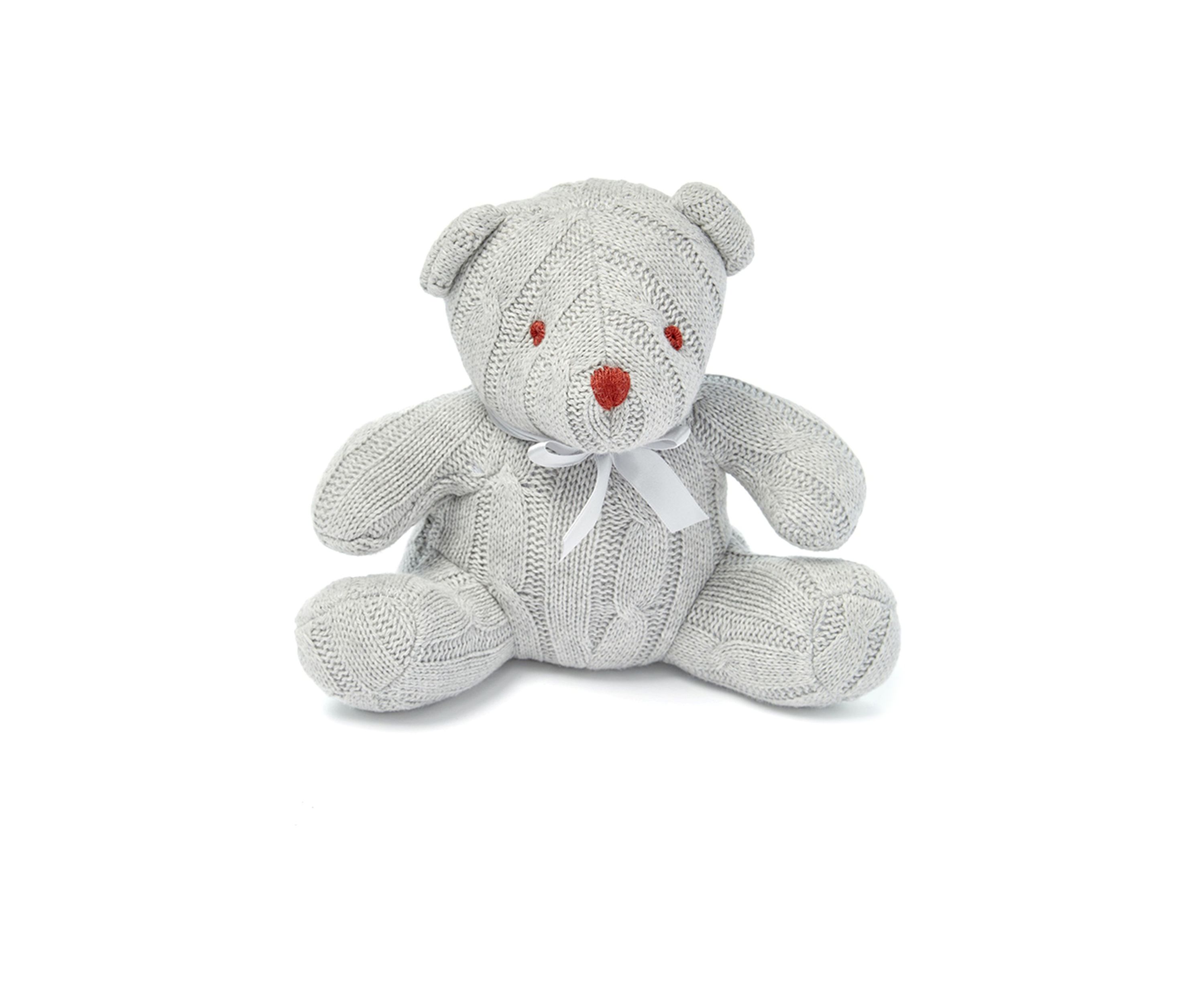 Baby Gray Cable Knit Snuggle Bear
