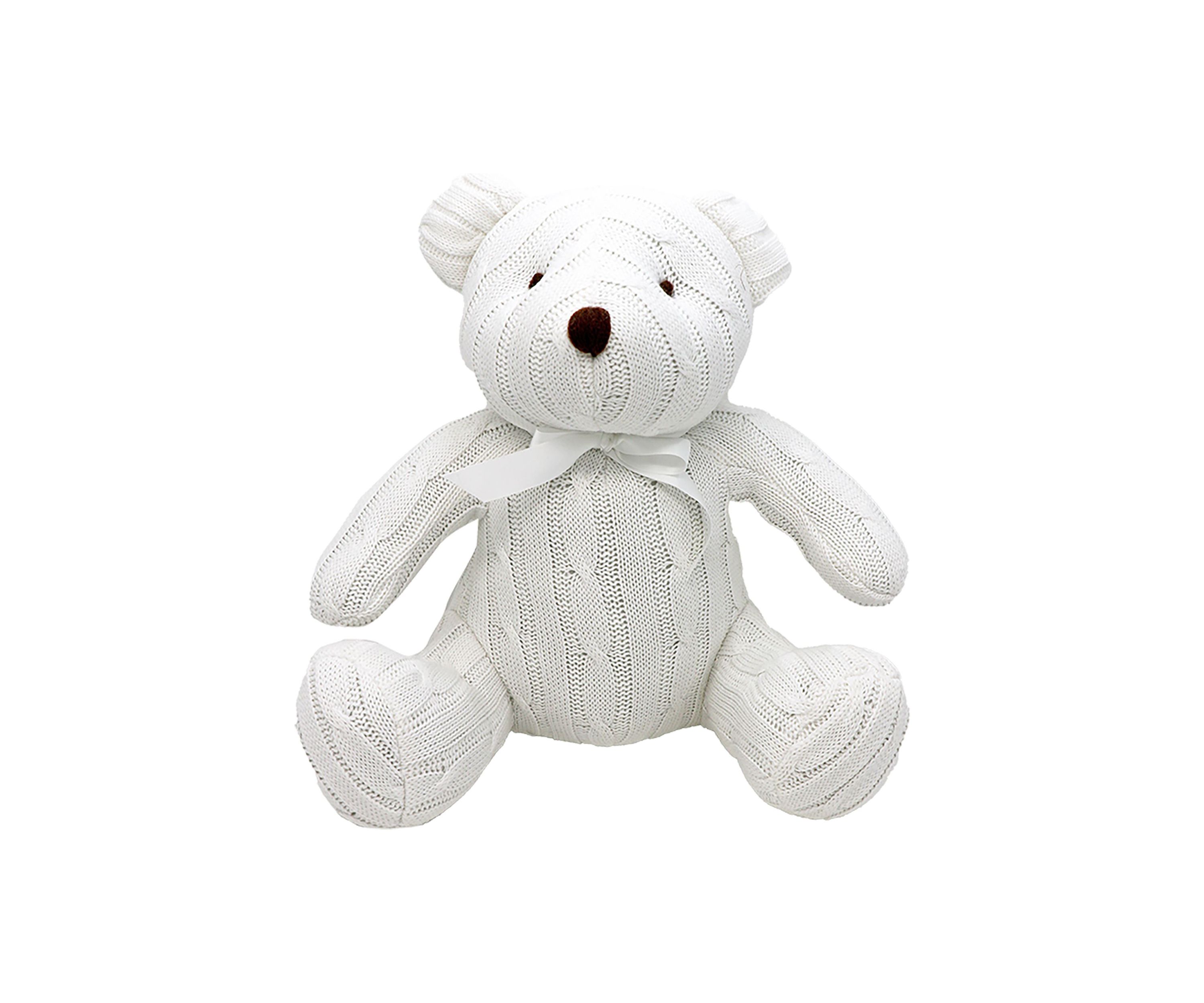 Baby Boys and Girls Large Cable Knit Bear