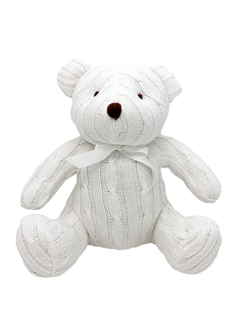 Baby Boys and Girls Large Cable Knit Bear