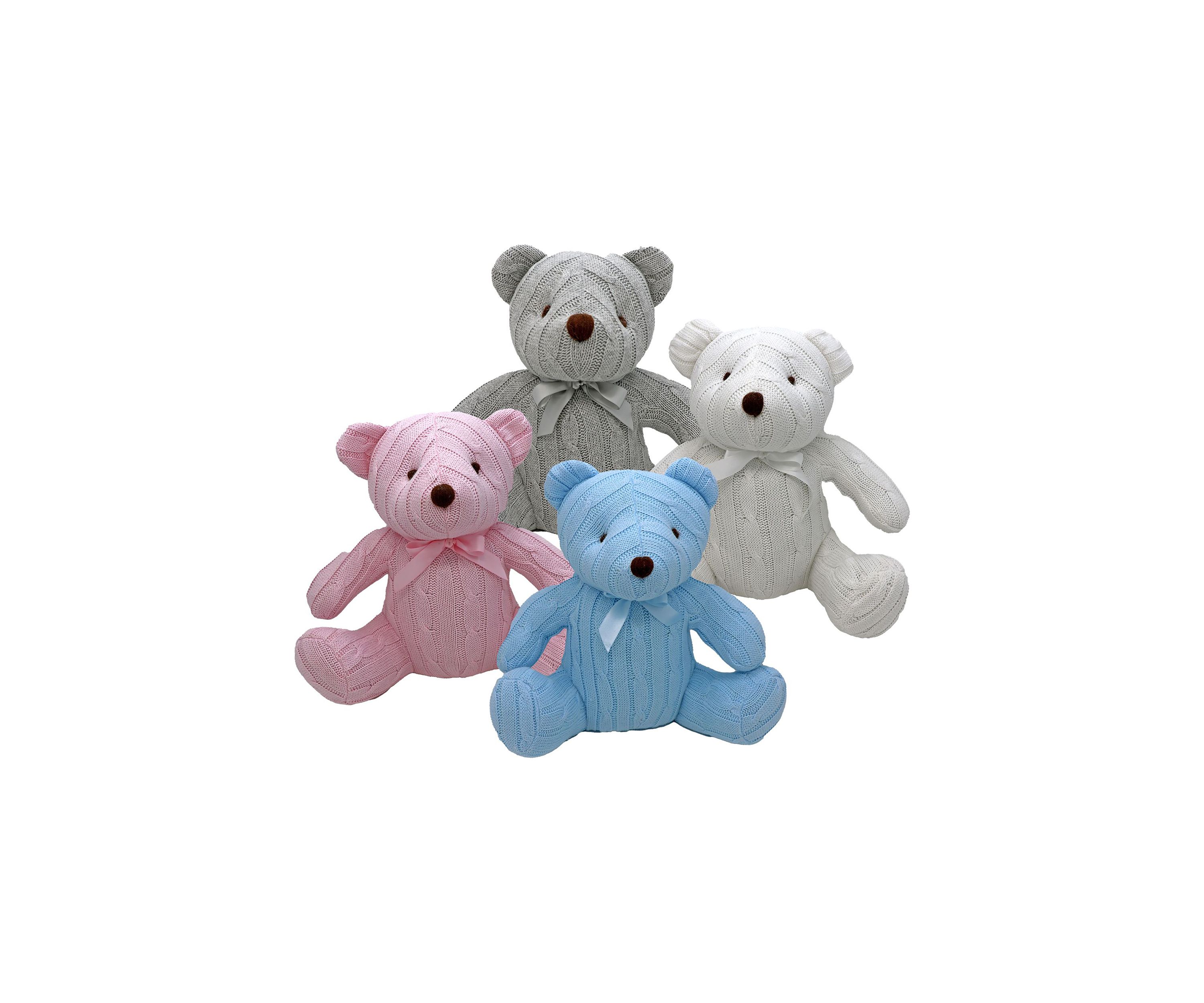 Baby Boys and Girls Large Cable Knit Bear