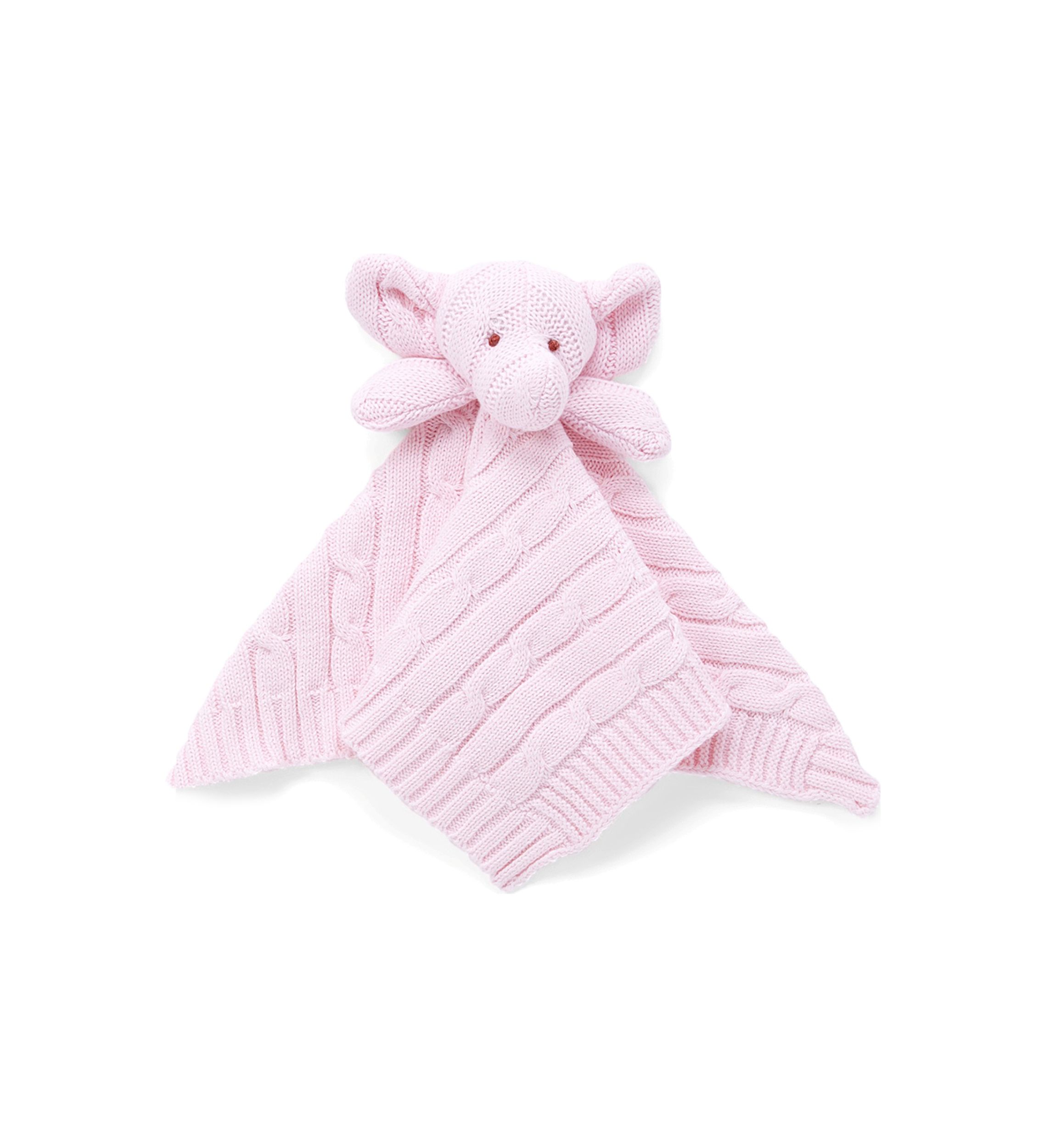 Baby Girls Pink Knit Elephant Security Blanket