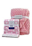 Baby Girls Pink 5-Piece Blanket Gift Set