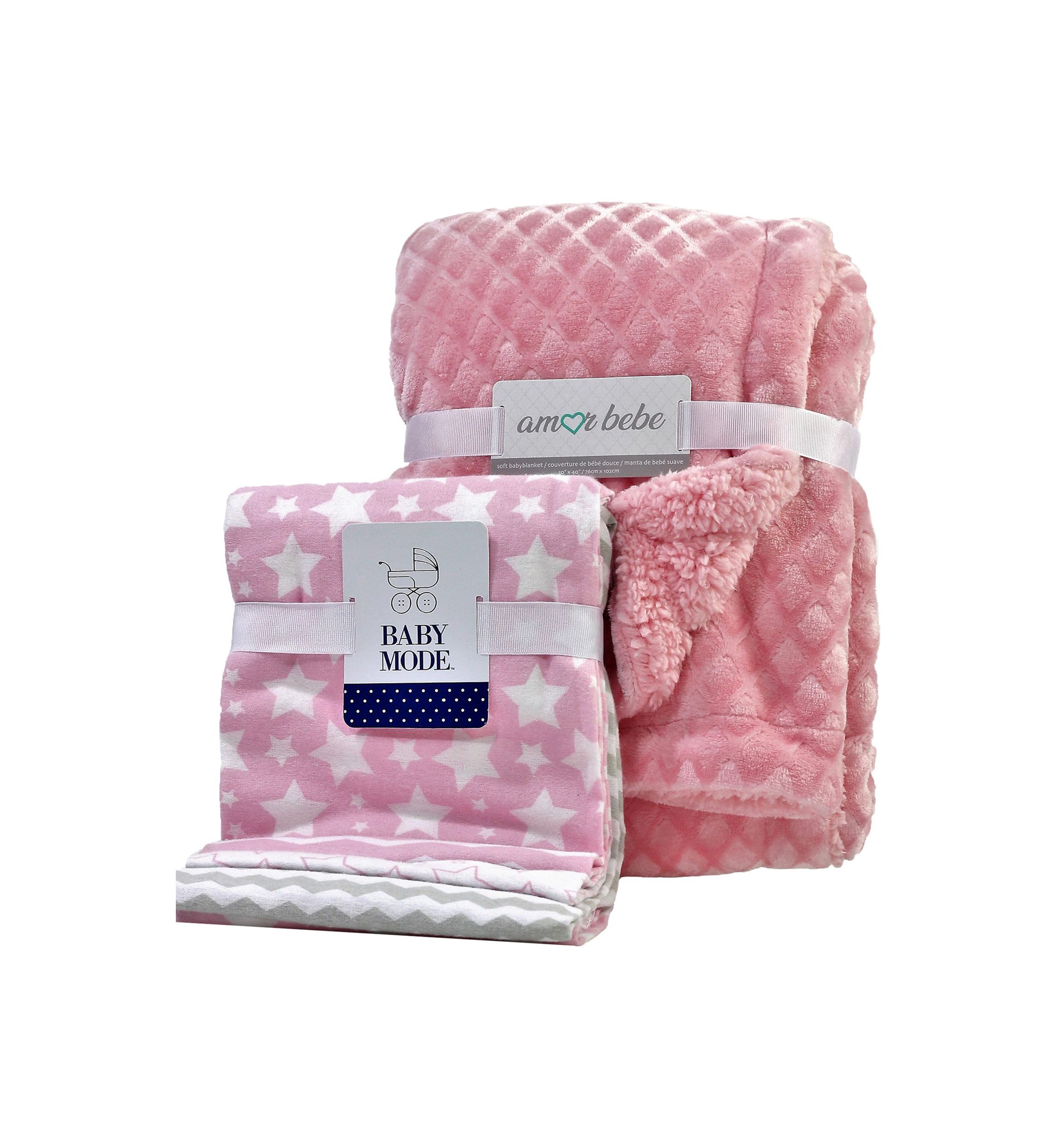 Baby Girls Pink 5-Piece Blanket Gift Set