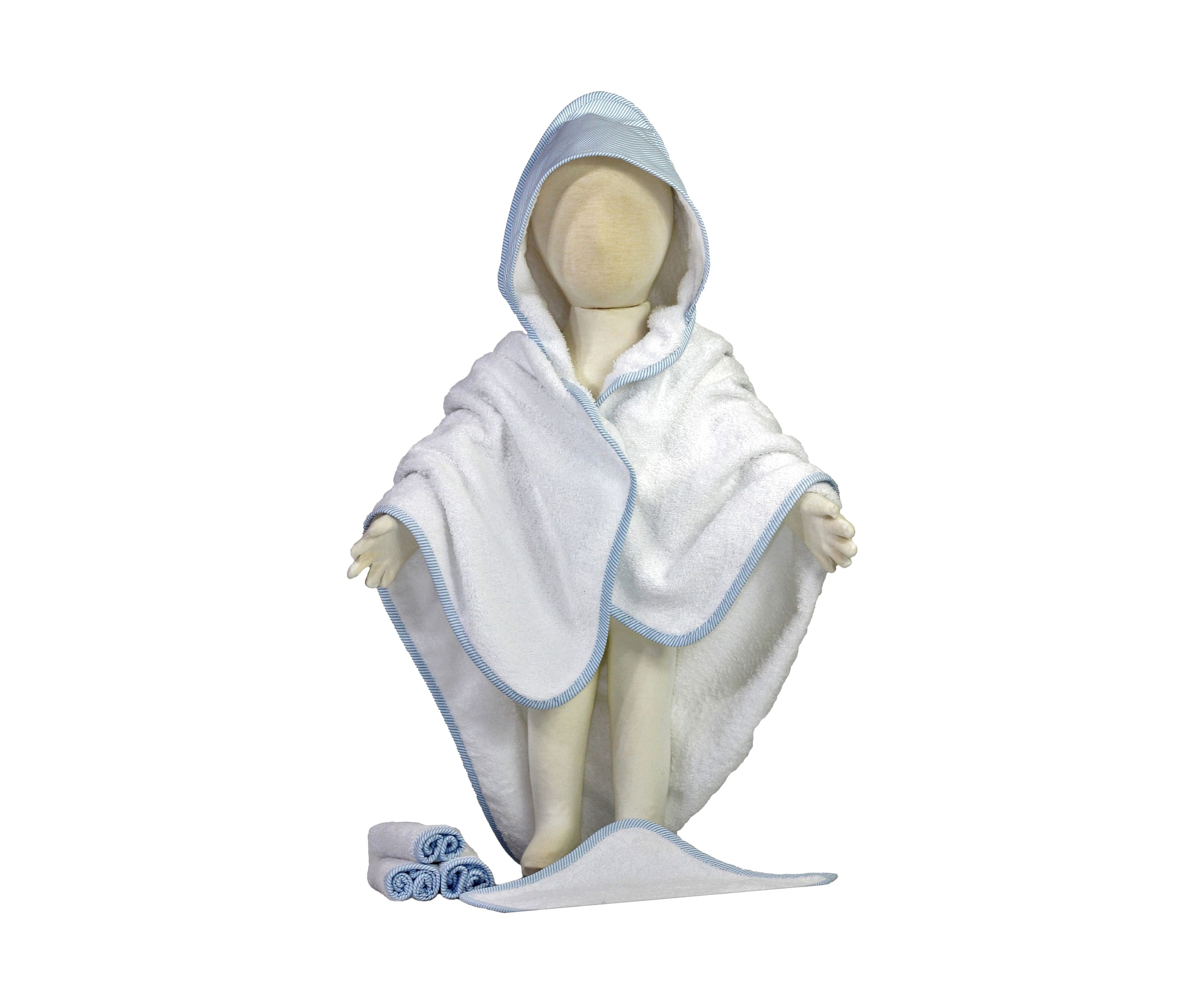 Baby Boys Hooded Bath Towel with Washcloth Bundle
