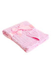 Baby Girls Pink Cable Knit Blanket Gift Set