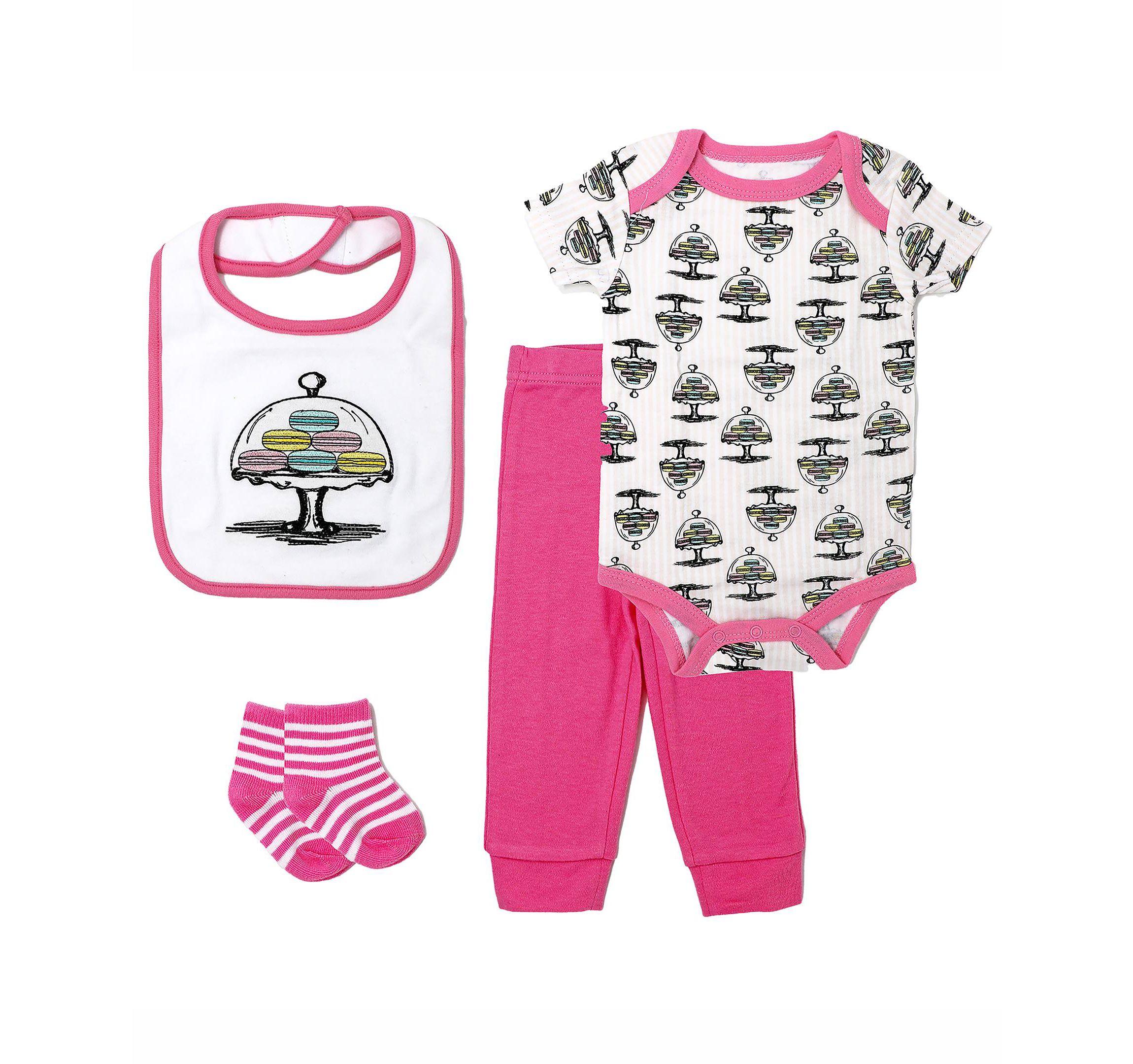 Baby Girls 28 Piece Pink And Purple Infant Apparel Layette Gift Set, 0-3m