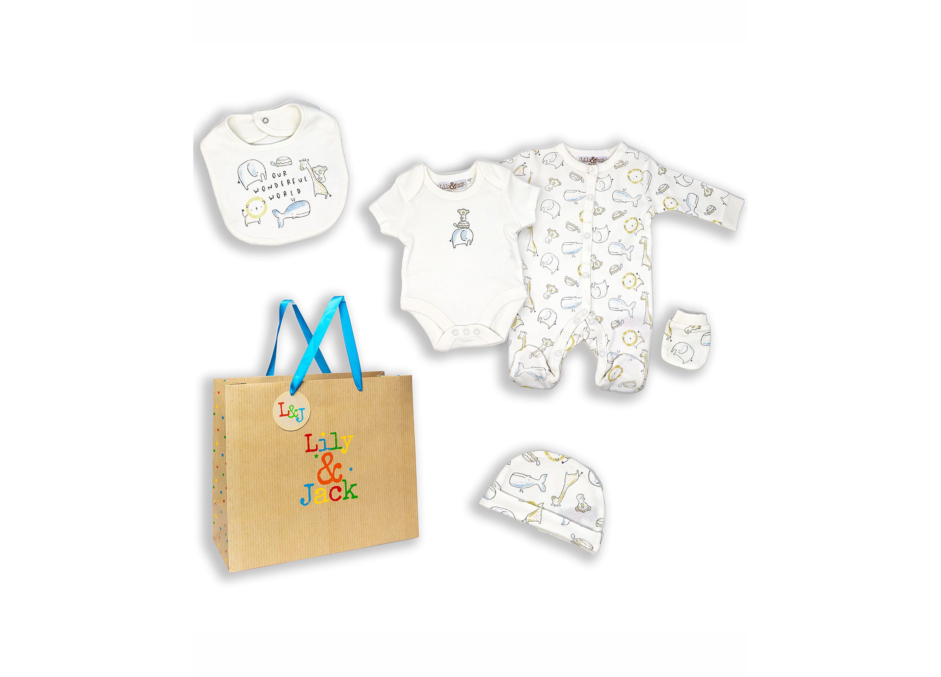 Baby Boys and Baby Girls 16 Piece World Of Safari Infant Apparel Layette Gift Set, 0-3m