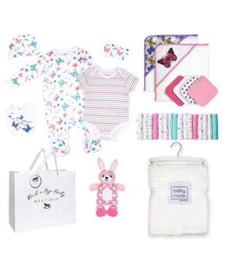 Baby Mode Baby Girls 29 Piece Nursery Essentials Shower Gift Bundle, Butterflies