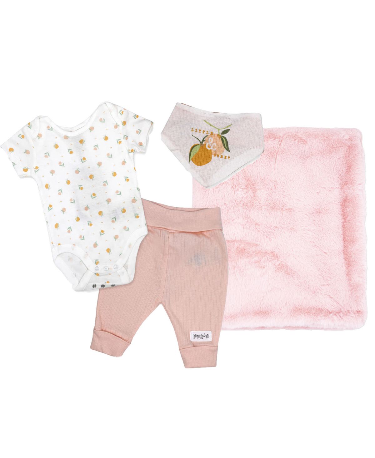 Baby Boys and Baby Girls Home Grown Baby 4 Piece Gift Set