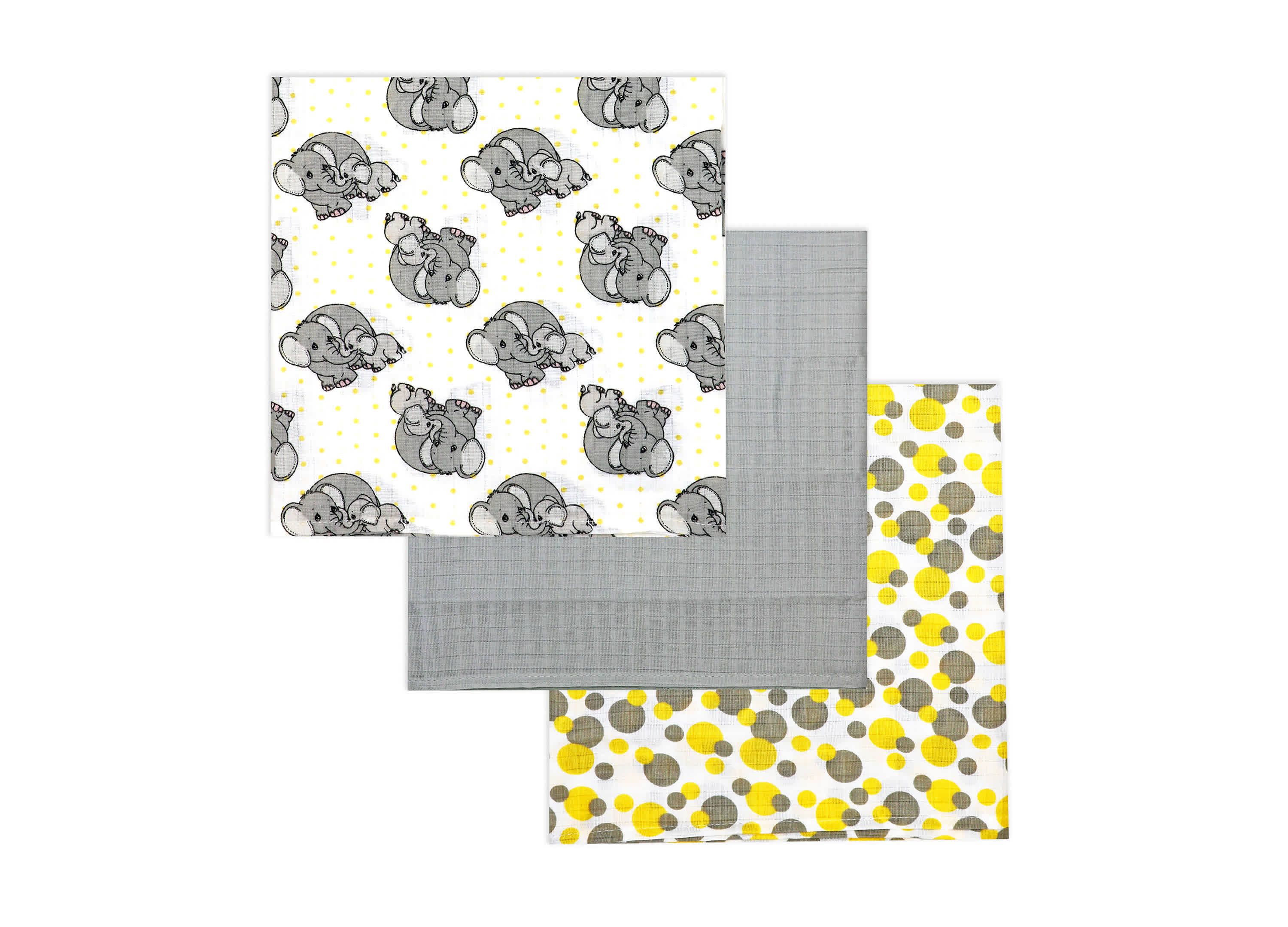 Baby Boys and Baby Girls 8 Piece Elephants Baby Gift Set, Ivory and Yellow