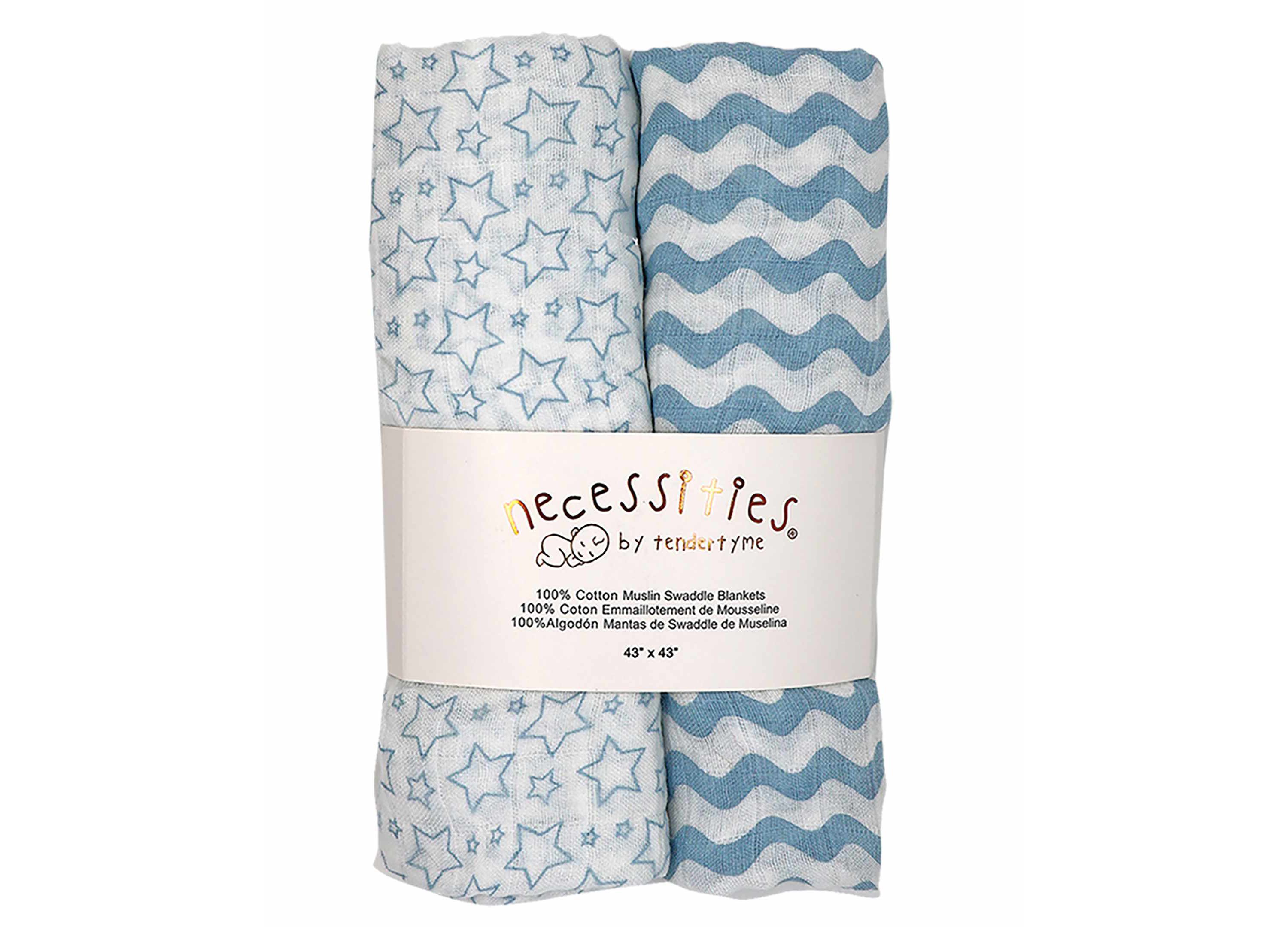 Baby Boys 7 Piece Moose Baby Gift Set, Blue