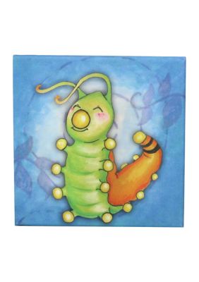 3 Stories Trading Baby Growing Kids Caterpillar To Butterfly Canvas Art, Caterpillar, Blue, 0-24 Months